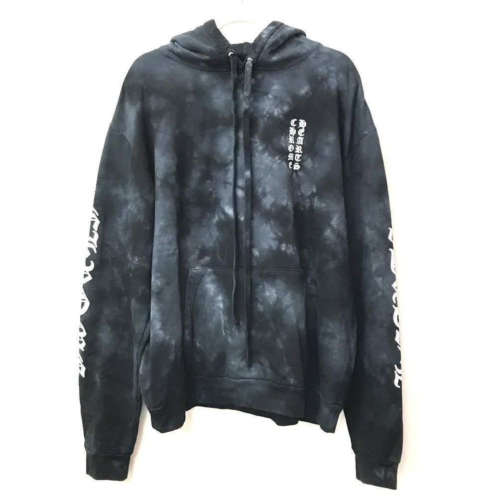 CHROME HEARTS Vertical Logo Horseshoe Tie Dye Pullover Hoodie Pullover Hoodie Vertical Logo Horseshoe Tie Dye Pullover Hoodie Hood Sweat Tops Apparel Hoodie Cotton Men's Navy