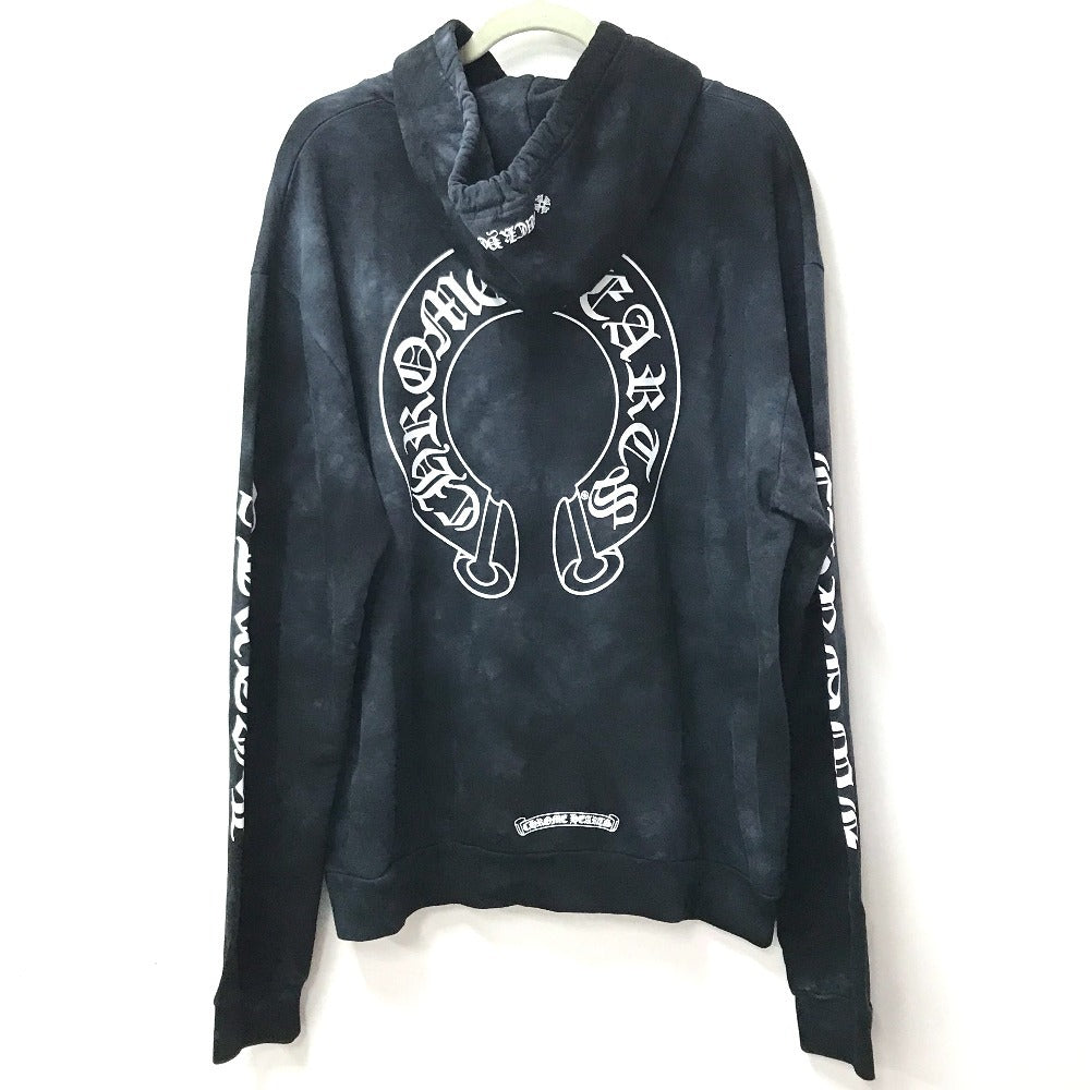 CHROME HEARTS Vertical Logo Horseshoe Tie Dye Pullover Hoodie Pullover Hoodie Vertical Logo Horseshoe Tie Dye Pullover Hoodie Hood Sweat Tops Apparel Hoodie Cotton Men's Navy