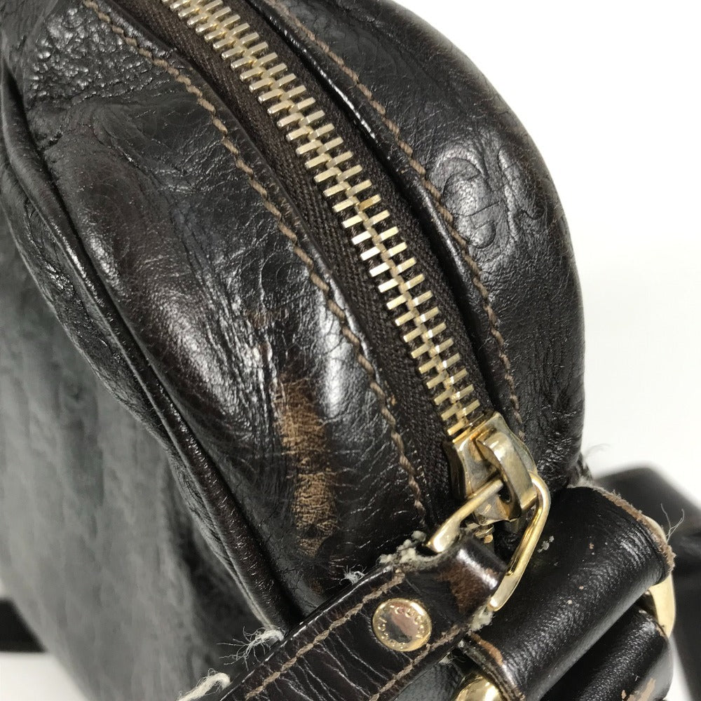 Gucci 201448 Guccisima GG Bag Crossbody Pochette Bahu Beg Shima Kulit Unisex Brown