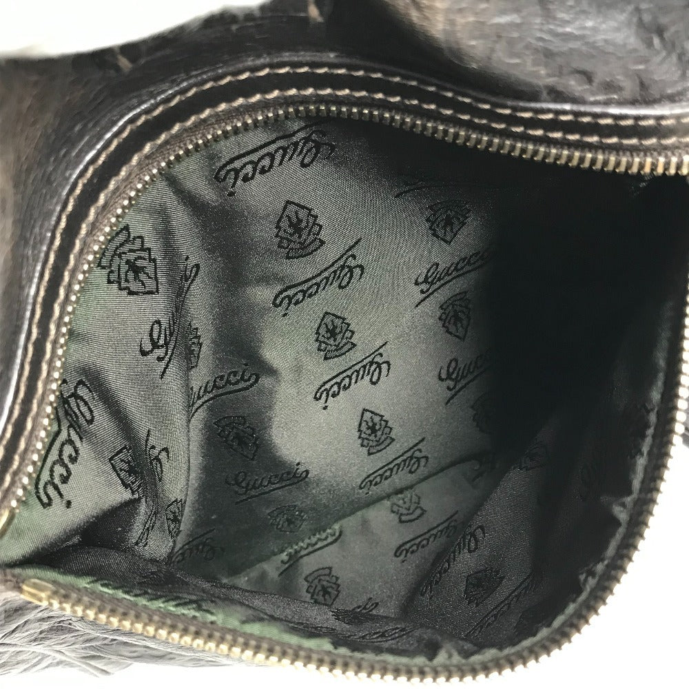 Gucci 201448 Guccisima GG Bag Crossbody Pochette Bahu Beg Shima Kulit Unisex Brown