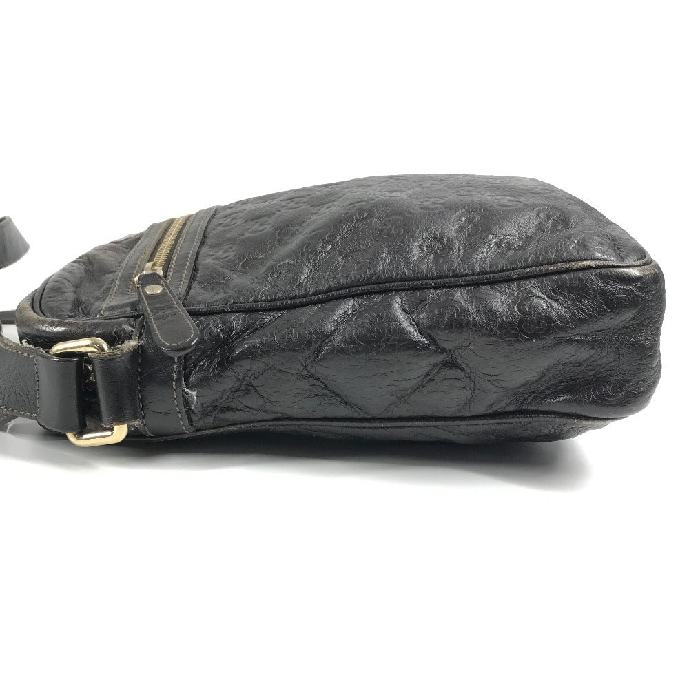 Gucci 201448 Guccisima GG Bag Crossbody Pochette Bahu Beg Shima Kulit Unisex Brown