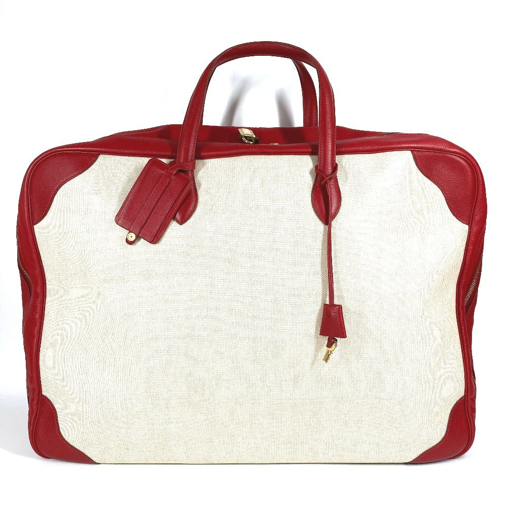 HERMES Victoria 60 Victoria 60 Bolsa Bolsa de viaje Bolsa de viaje Bolsa Boston Toile Ash Unisex Rojo