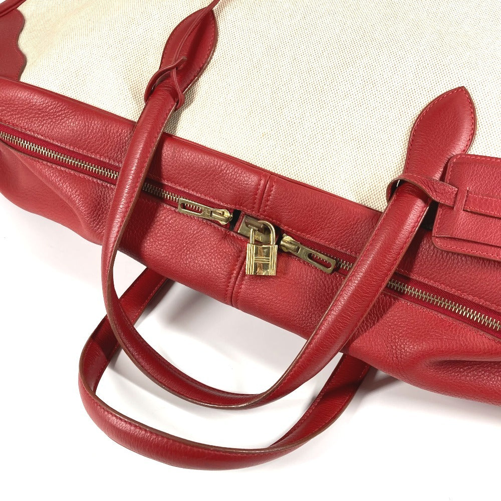 HERMES Victoria 60 Victoria 60 Bolsa Bolsa de viaje Bolsa de viaje Bolsa Boston Toile Ash Unisex Rojo