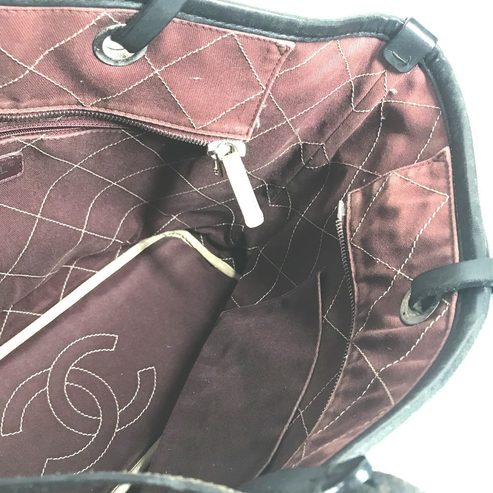 Chanel A92211 di Jalan Matelasse Bicolor Bag Tote Bag Tote Beg Bag Kulit Kulit Ladies Beige