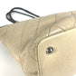 Chanel A92211 di Jalan Matelasse Bicolor Bag Tote Bag Tote Beg Bag Kulit Kulit Ladies Beige