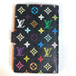 Louis Vuitton M92652 Monogram Multicolor Carne Duval Agenda Kad Mini Kes Bifold Mini Perniagaan Pemegang Kad Perniagaan Lulus Notebook Cover Monogram Multicolor Canvas Unisex Noir Hitam