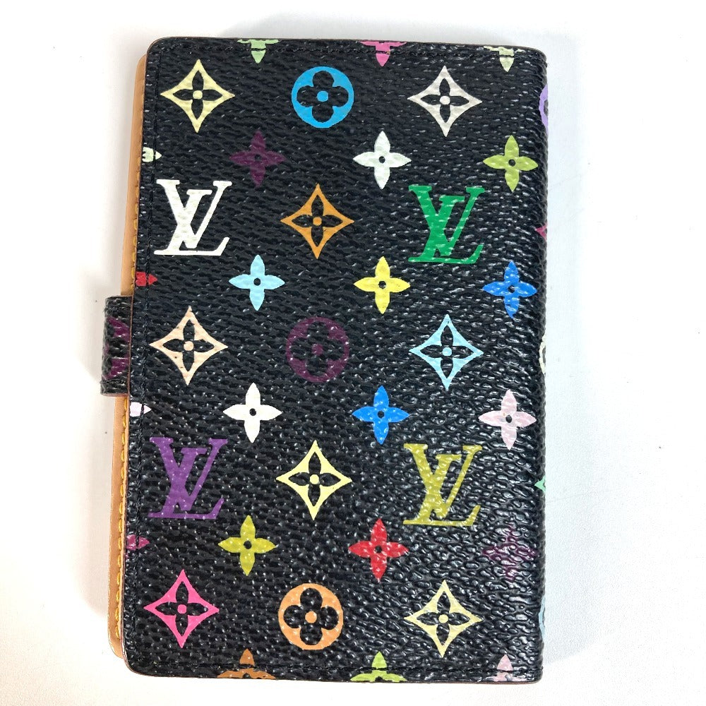 Louis Vuitton M92652 Monogram Multicolor Carne Duval Agenda Kad Mini Kes Bifold Mini Perniagaan Pemegang Kad Perniagaan Lulus Notebook Cover Monogram Multicolor Canvas Unisex Noir Hitam
