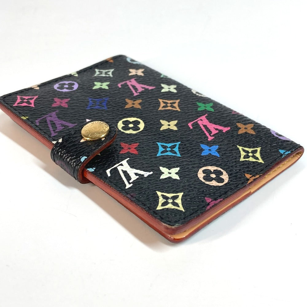 Louis Vuitton M92652 Monogram Multicolor Carne Duval Agenda Kad Mini Kes Bifold Mini Perniagaan Pemegang Kad Perniagaan Lulus Notebook Cover Monogram Multicolor Canvas Unisex Noir Hitam
