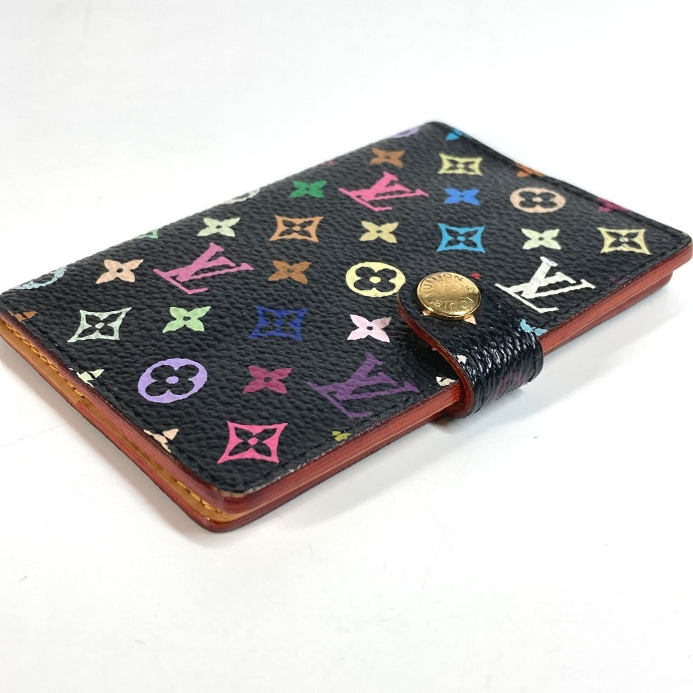 Louis Vuitton M92652 Monogram Multicolor Carne Duval Agenda Kad Mini Kes Bifold Mini Perniagaan Pemegang Kad Perniagaan Lulus Notebook Cover Monogram Multicolor Canvas Unisex Noir Hitam
