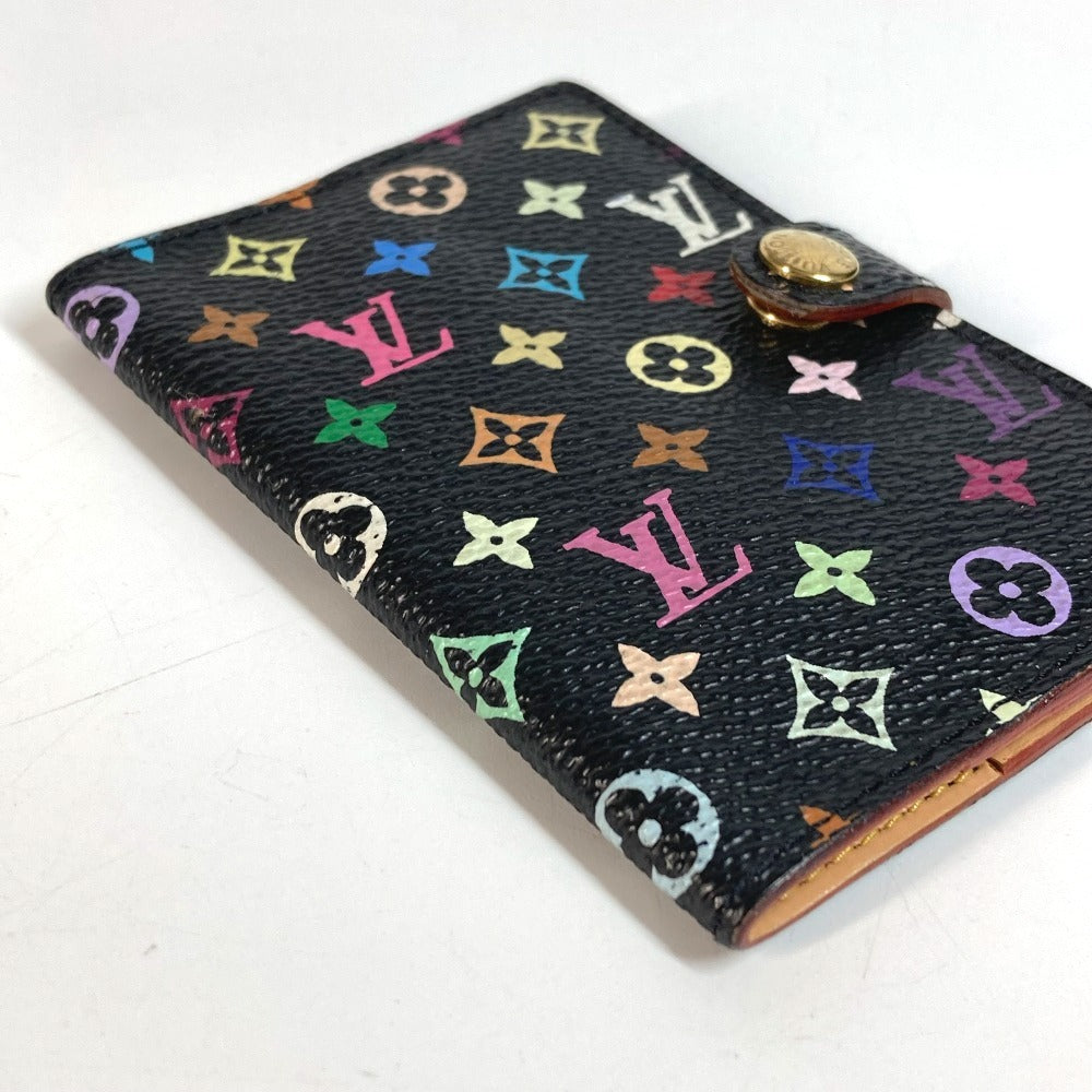 Louis Vuitton M92652 Monogram Multicolor Carne Duval Agenda Kad Mini Kes Bifold Mini Perniagaan Pemegang Kad Perniagaan Lulus Notebook Cover Monogram Multicolor Canvas Unisex Noir Hitam
