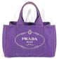 PRADA Logo Canapa Bag Tote Bag Handbag Canvas Unisex Purple