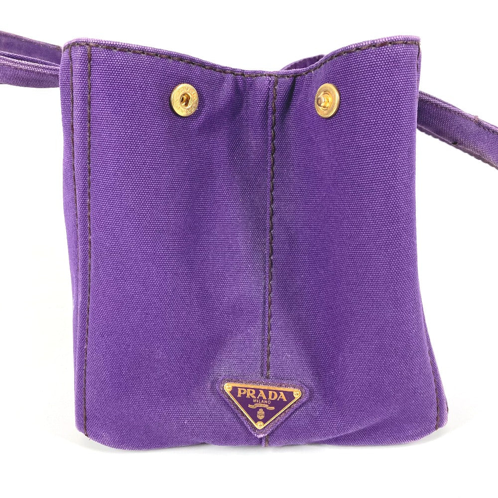 PRADA Logo Canapa Bag Tote Bag Handbag Canvas Unisex Purple