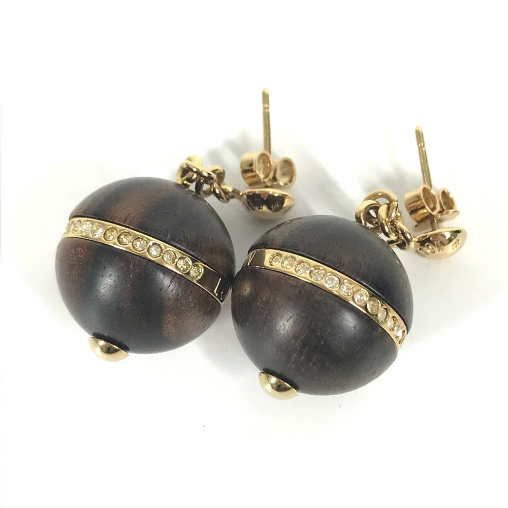 LOUIS VUITTON M66398 로고 라인스톤 액세서리 Boucle Doreille 마그네틱 보아 귀걸이 메탈 여성용 골드