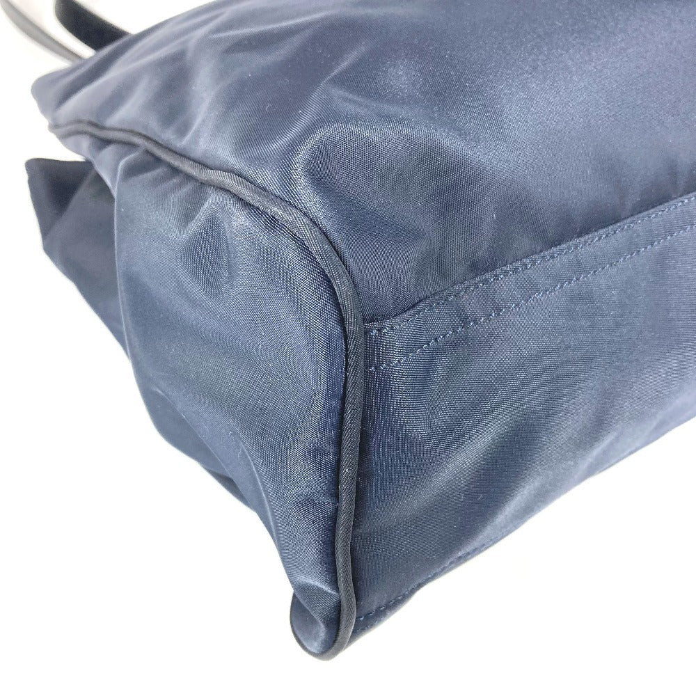 FENDI Vintage FF Logo Extra Large Bag Tote Bag Shoulder Bag Nylon Unisex Navy