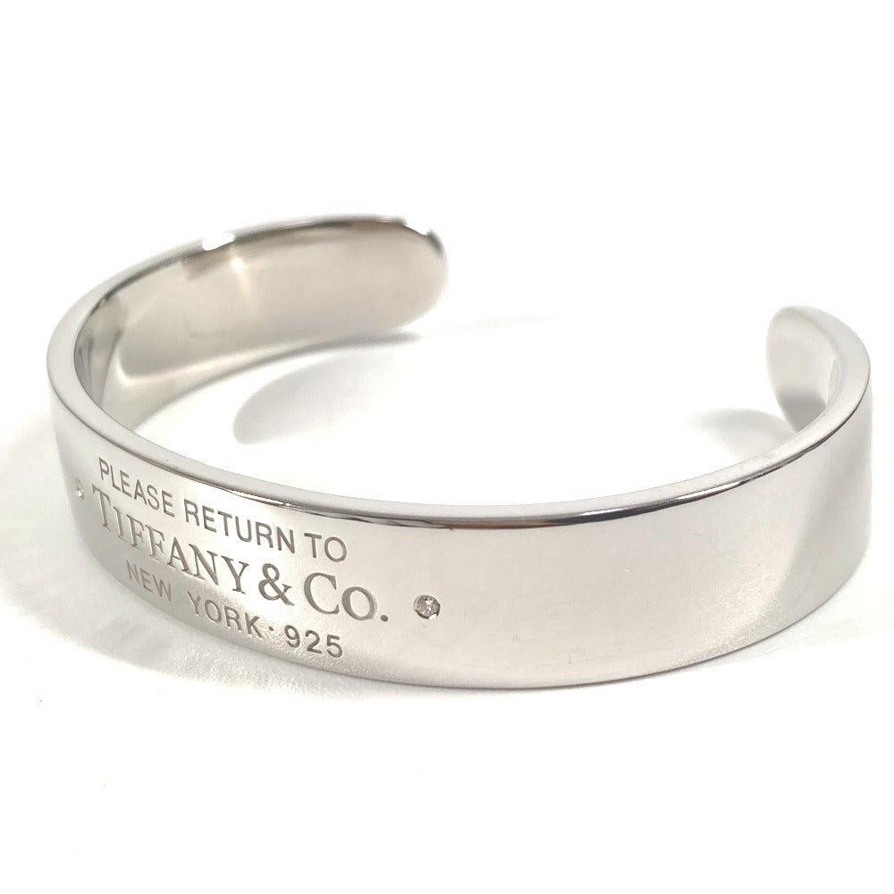 TIFFANY&Co. Diamond Diamond Return to Tiffany Narrow Cuff Bangle Accessory Bracelet Bangle AG925 Women's Silver