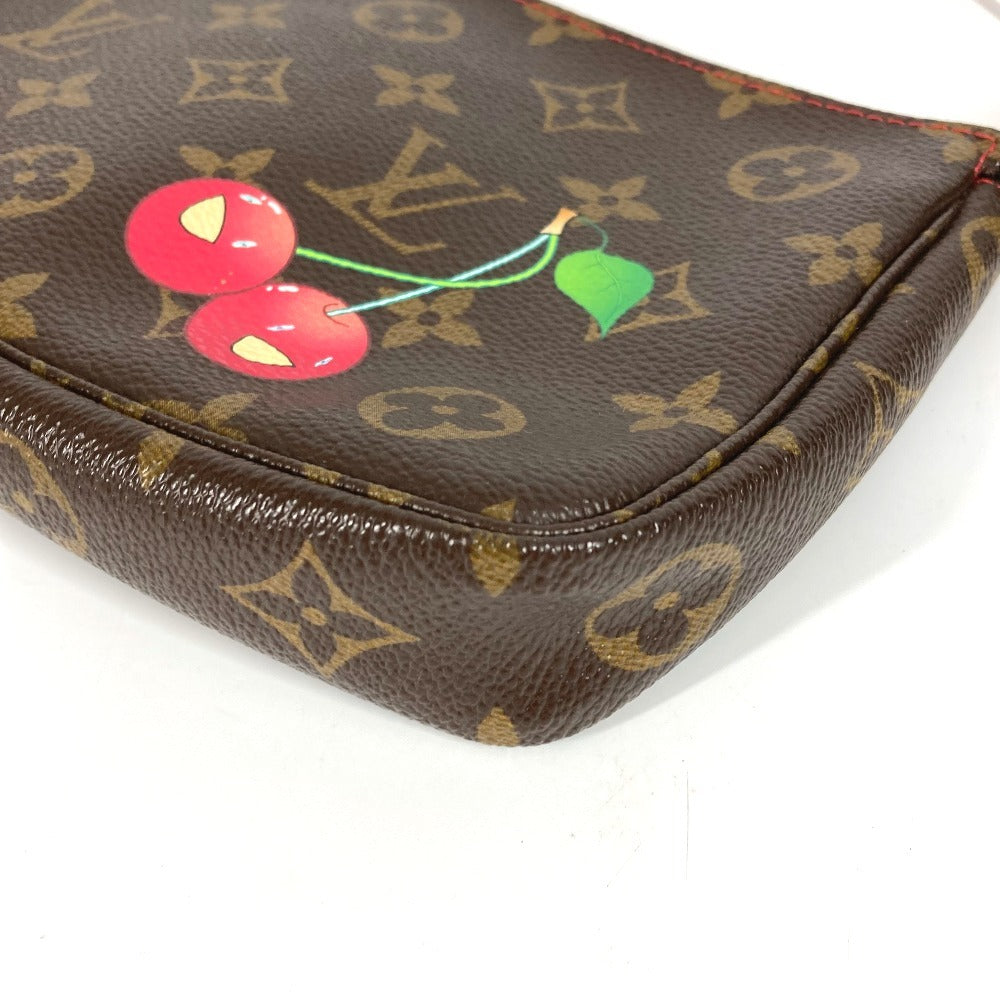 LOUIS VUITTON M95008 모노그램 체리 무라카미 타카시 체리 포셰트 액세서리 백 핸드백 파우치 백 액세서리 파우치 모노그램 체리 캔버스 여성용 브라운