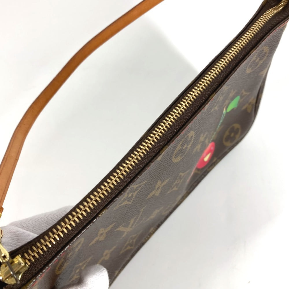 LOUIS VUITTON M95008 모노그램 체리 무라카미 타카시 체리 포셰트 액세서리 백 핸드백 파우치 백 액세서리 파우치 모노그램 체리 캔버스 여성용 브라운