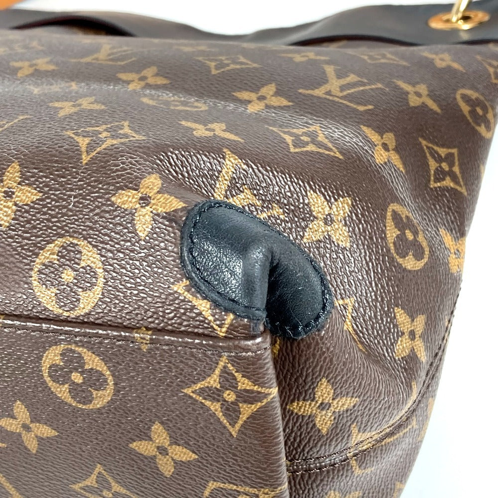 Louis vuitton m43154 monogram tuileries hobo beg bahu tote beg bahu beg monogram kanvas wanita noir coklat