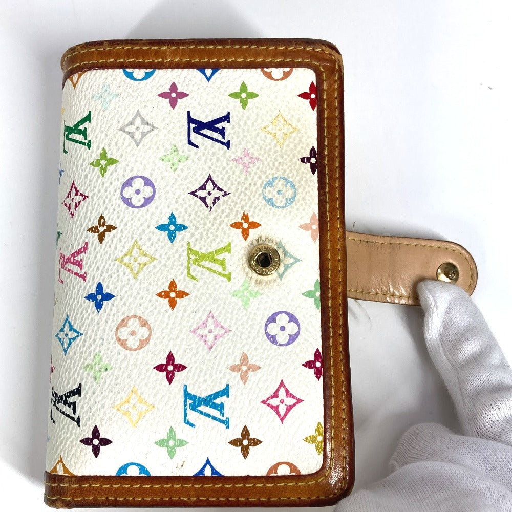 LOUIS VUITTON M92987 Monogram Multicolor Portefeuille Viennois Clasp Bifold Wallet Monogram Multicolor Canvas Women's Bronze White