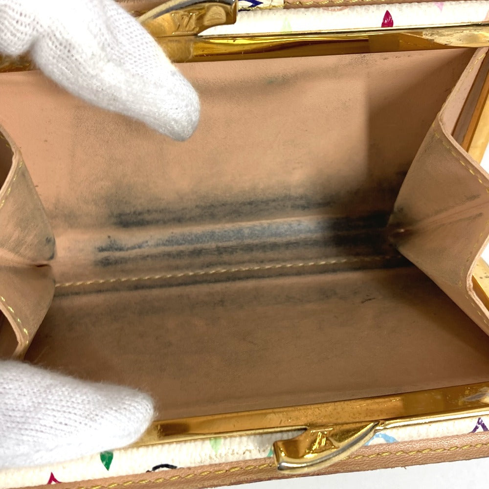 LOUIS VUITTON M92987 Monogram Multicolor Portefeuille Viennois Clasp Bifold Wallet Monogram Multicolor Canvas Women's Bronze White