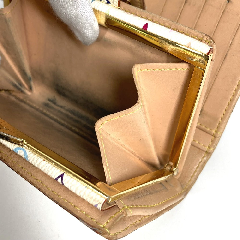 LOUIS VUITTON M92987 Monogram Multicolor Portefeuille Viennois Clasp Bifold Wallet Monogram Multicolor Canvas Women's Bronze White