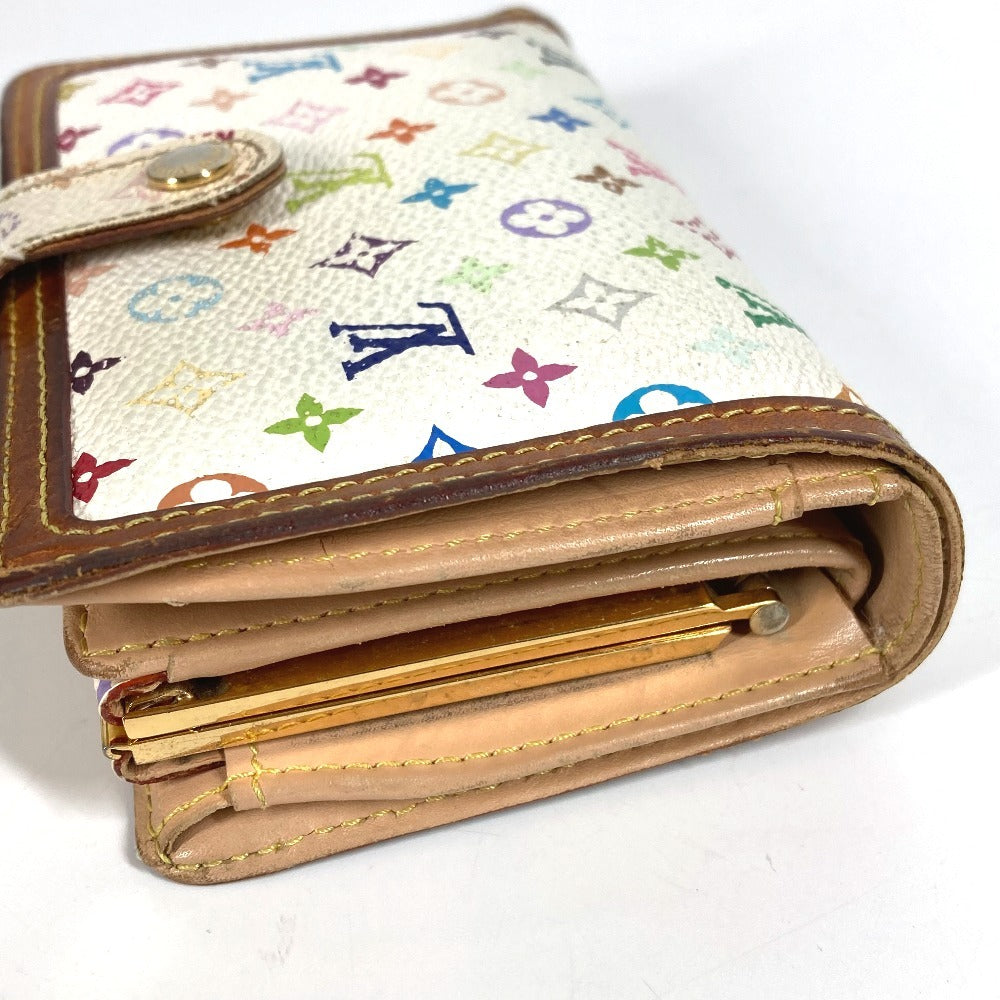 LOUIS VUITTON M92987 Monogram Multicolor Portefeuille Viennois Clasp Bifold Wallet Monogram Multicolor Canvas Women's Bronze White