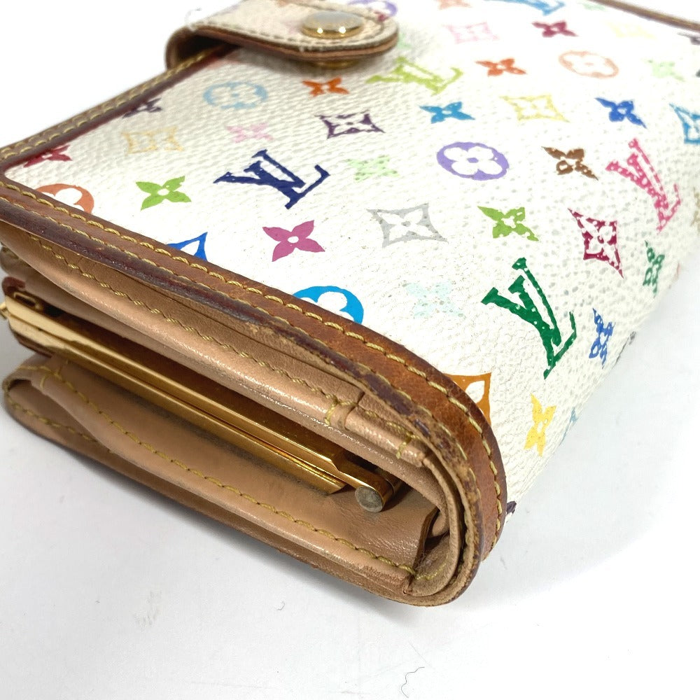 LOUIS VUITTON M92987 Monogram Multicolor Portefeuille Viennois Clasp Bifold Wallet Monogram Multicolor Canvas Women's Bronze White