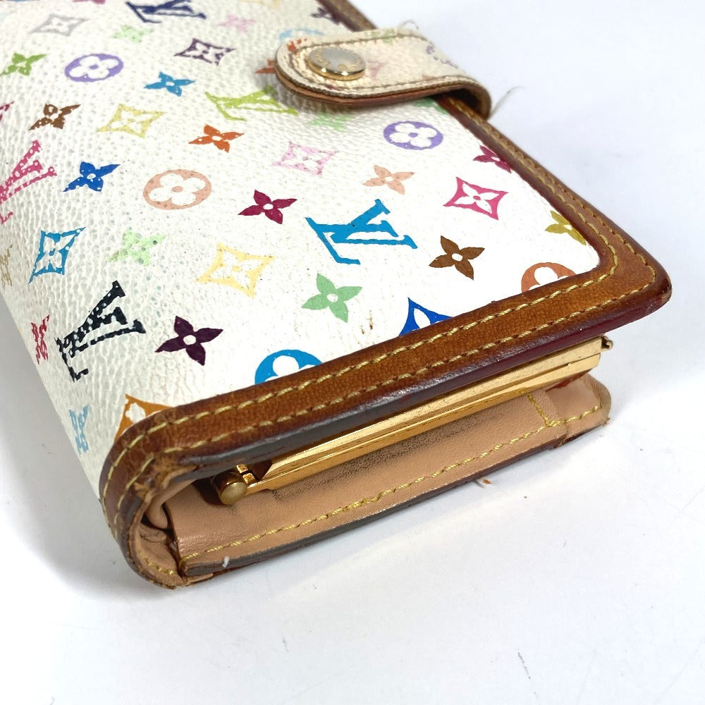 LOUIS VUITTON M92987 Monogram Multicolor Portefeuille Viennois Clasp Bifold Wallet Monogram Multicolor Canvas Women's Bronze White