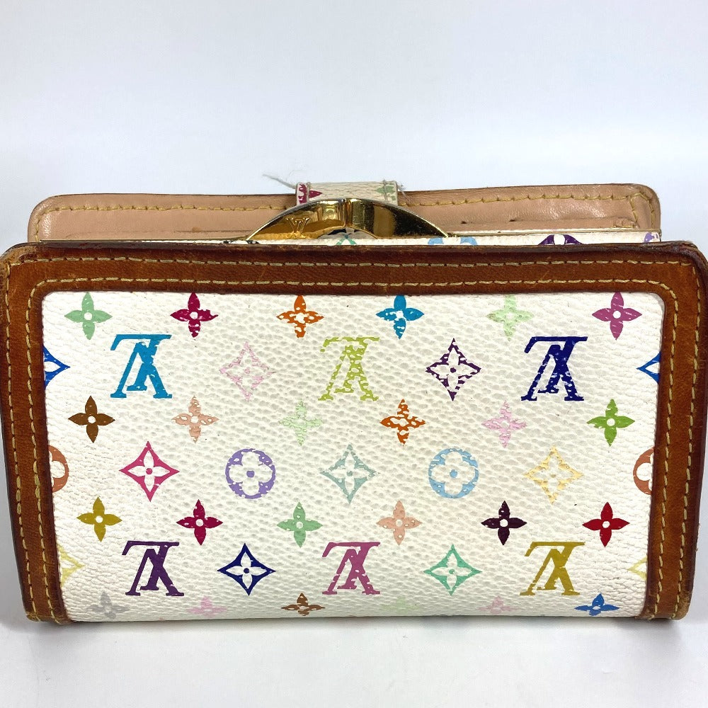 LOUIS VUITTON M92987 Monogram Multicolor Portefeuille Viennois Clasp Bifold Wallet Monogram Multicolor Canvas Women's Bronze White