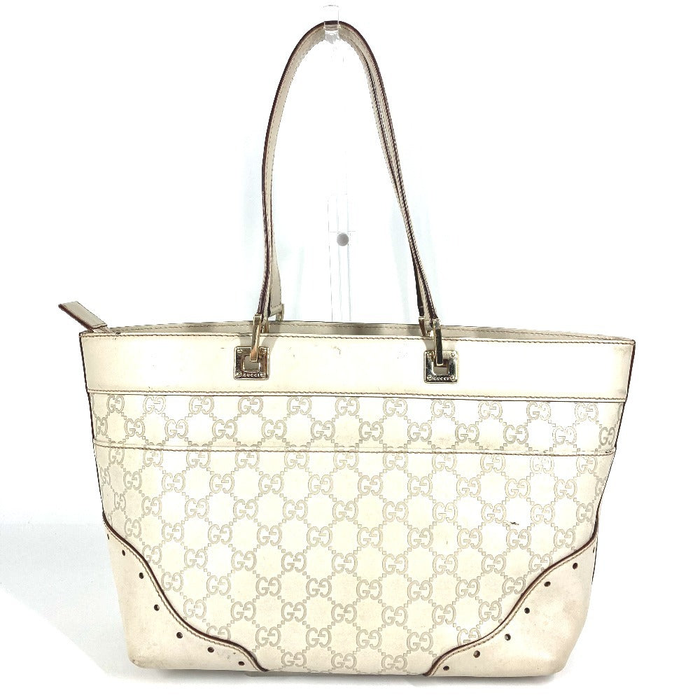 GUCCI 145993 GG Guccisima Logo Bag Tote Bag Shoulder Bag Shima Leather Unisex Off-White