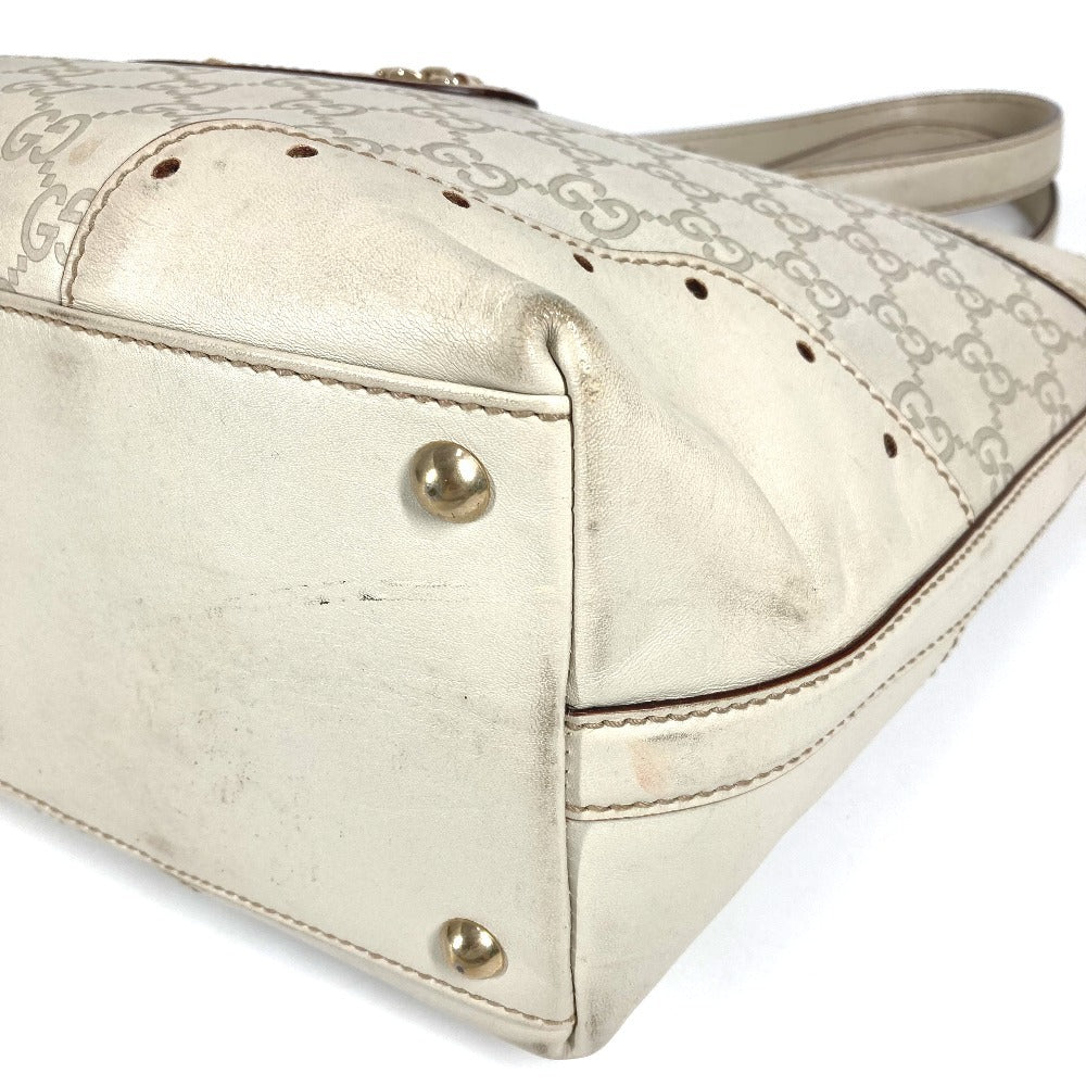 GUCCI 145993 GG Guccisima Logo Bag Tote Bag Shoulder Bag Shima Leather Unisex Off-White