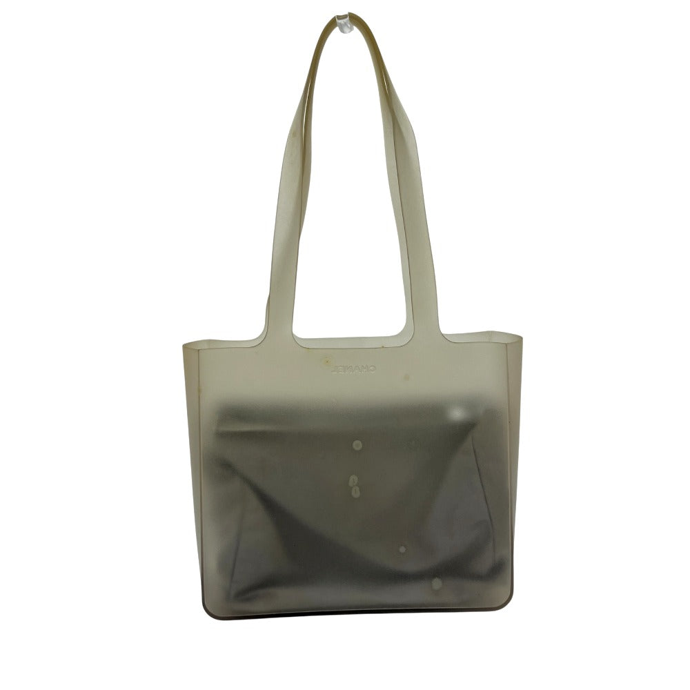 CHANEL logo Tote Bag Shoulder Bag Shoulder Bag rubber gray Used