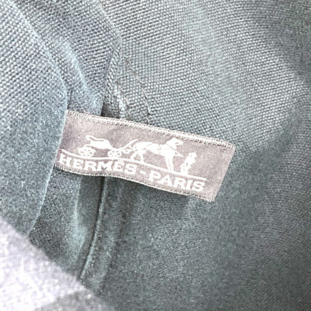 HERMES ハーフレザー 革 フールトゥMM フールトゥ MM カバン トートバッグ ハンドバッグ レザー/キャンバス ユニセックス ブラック
