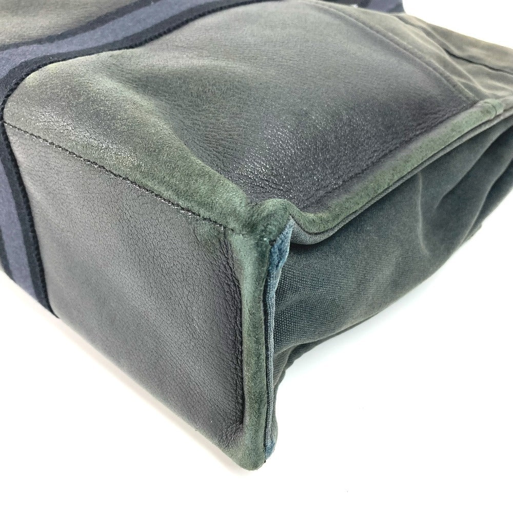 HERMES ハーフレザー 革 フールトゥMM フールトゥ MM カバン トートバッグ ハンドバッグ レザー/キャンバス ユニセックス ブラック