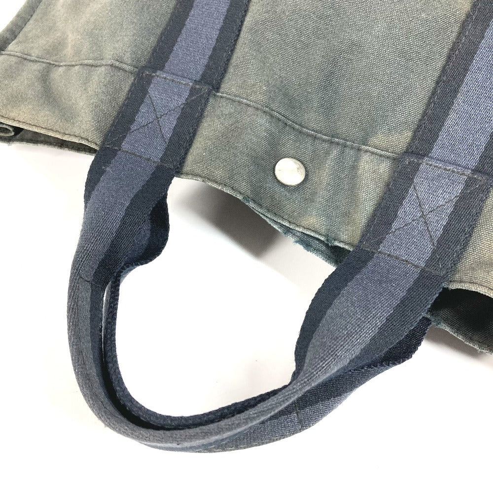 HERMES ハーフレザー 革 フールトゥMM フールトゥ MM カバン トートバッグ ハンドバッグ レザー/キャンバス ユニセックス ブラック