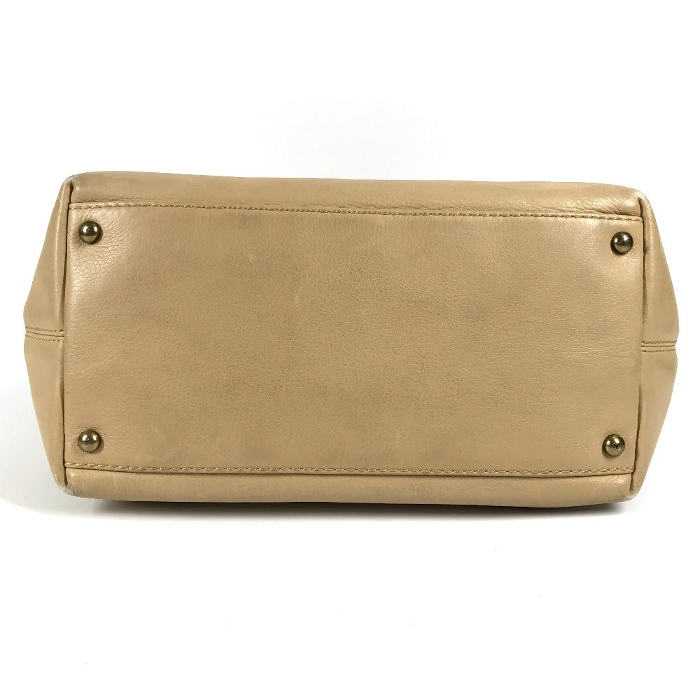 CHANEL ターンロック CC ココマーク カバン トートバッグ ハンドバッグ レザー レディース ベージュ