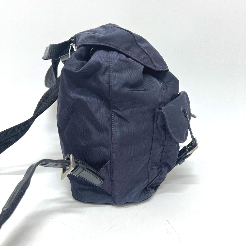 PRADA B6677 VELA triangle logo triangle logo plate bag backpack Backpack Nylon / Leather PRUGNA Purple Based Used