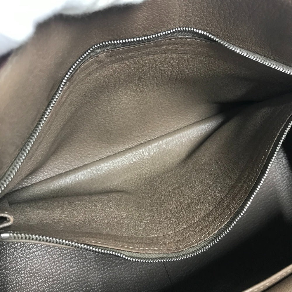HERMES バイカラー ジプシエール34 ジプシエール 34 カバン 斜め掛け フラップ ショルダーバッグ トリヨンクレマンス ユニセックス エトゥープ/ゴールド グレー×ブラウン