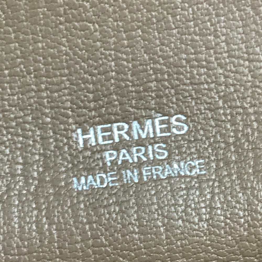 HERMES バイカラー ジプシエール34 ジプシエール 34 カバン 斜め掛け フラップ ショルダーバッグ トリヨンクレマンス ユニセックス エトゥープ/ゴールド グレー×ブラウン