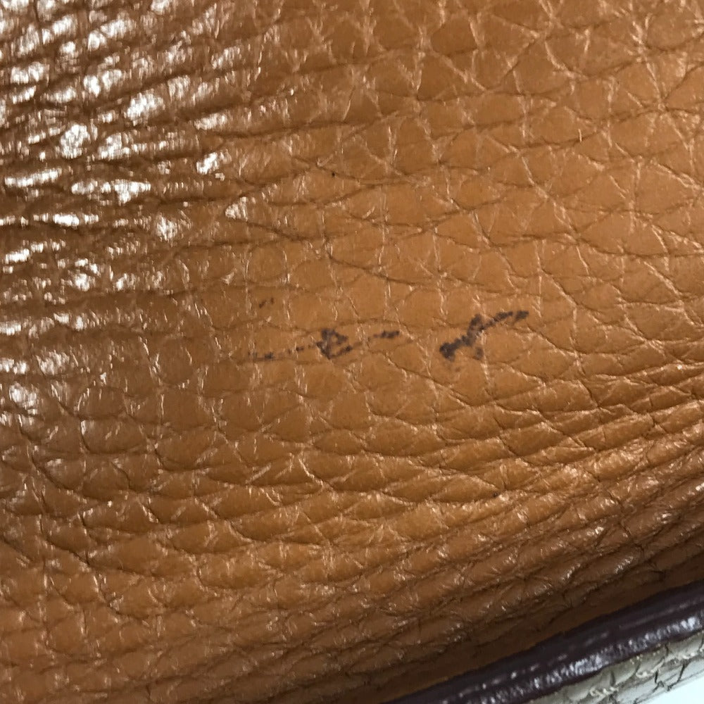 HERMES バイカラー ジプシエール34 ジプシエール 34 カバン 斜め掛け フラップ ショルダーバッグ トリヨンクレマンス ユニセックス エトゥープ/ゴールド グレー×ブラウン