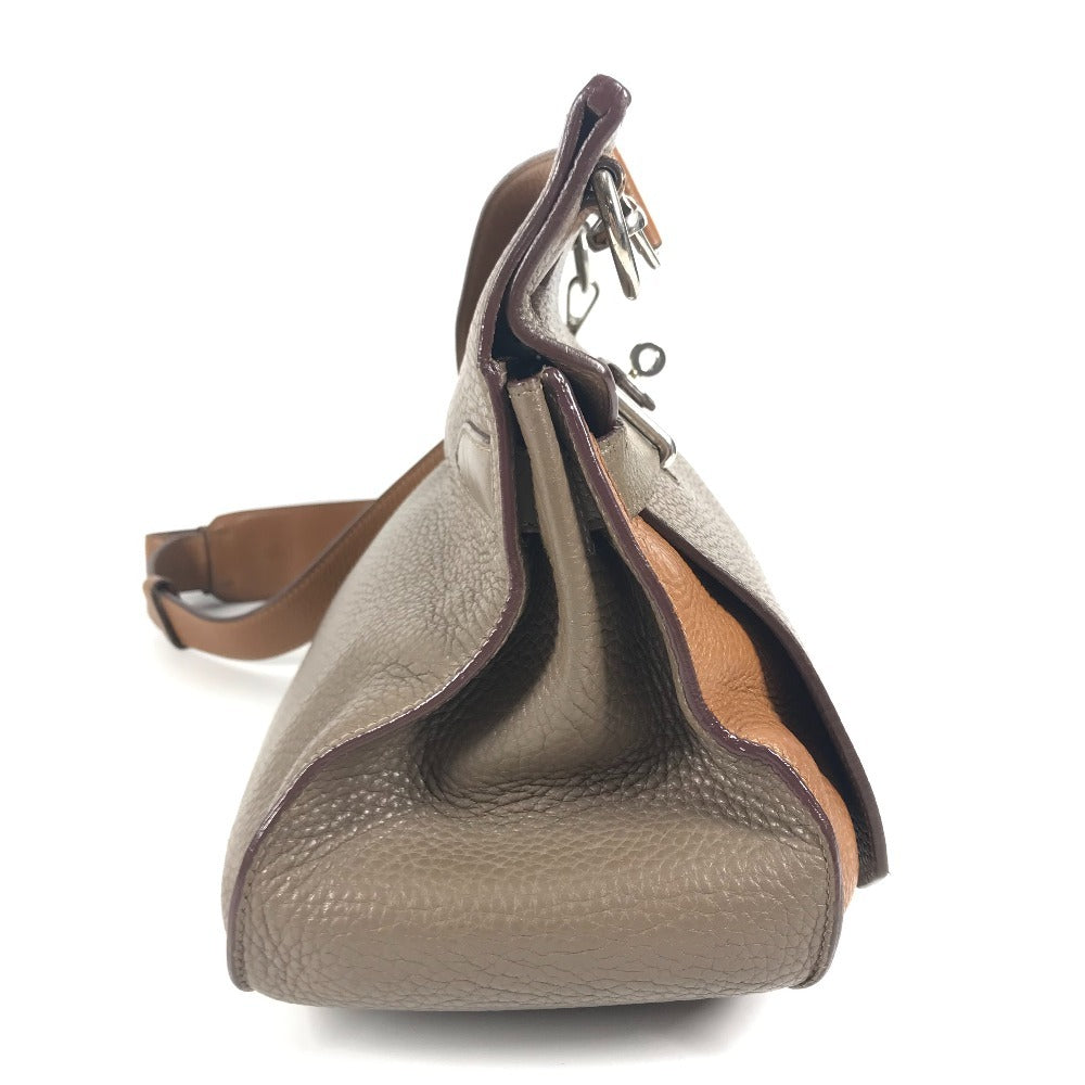 HERMES バイカラー ジプシエール34 ジプシエール 34 カバン 斜め掛け フラップ ショルダーバッグ トリヨンクレマンス ユニセックス エトゥープ/ゴールド グレー×ブラウン