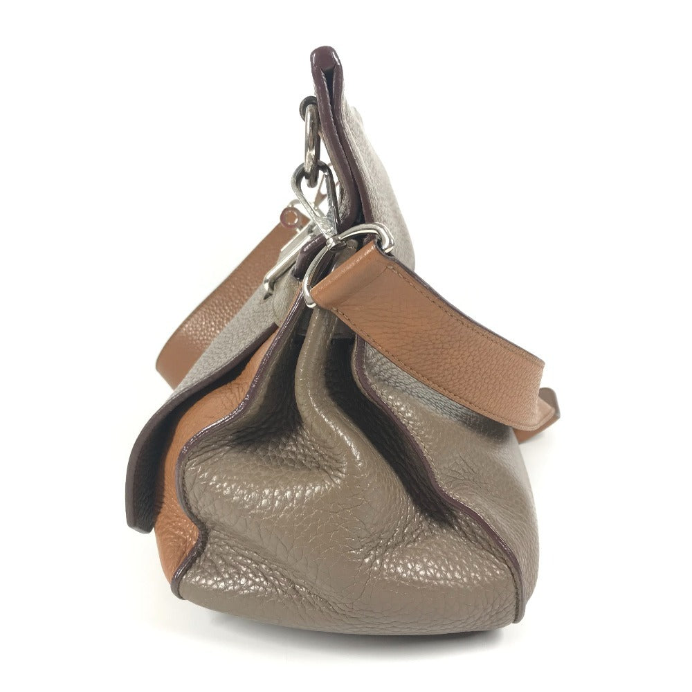 HERMES バイカラー ジプシエール34 ジプシエール 34 カバン 斜め掛け フラップ ショルダーバッグ トリヨンクレマンス ユニセックス エトゥープ/ゴールド グレー×ブラウン