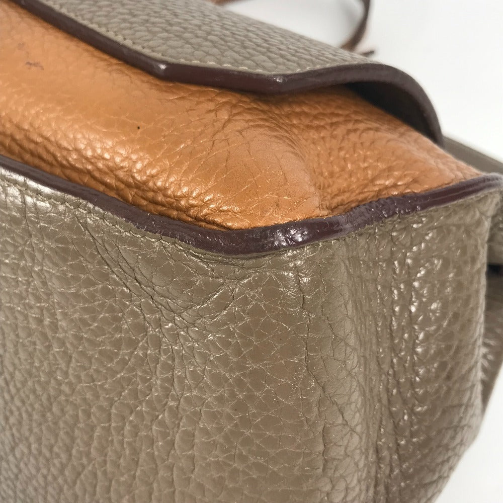 HERMES バイカラー ジプシエール34 ジプシエール 34 カバン 斜め掛け フラップ ショルダーバッグ トリヨンクレマンス ユニセックス エトゥープ/ゴールド グレー×ブラウン