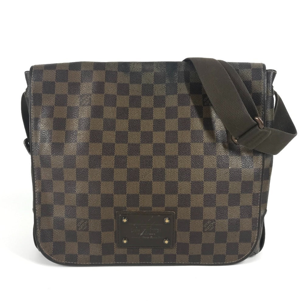 LOUIS VUITTON N51211 ダミエ ブルックリンMM ブルックリン MM 斜め掛け フラップ メッセンジャーバッグ ショルダーバッグ ダミエキャンバス ユニセックス エベヌ ブラウン