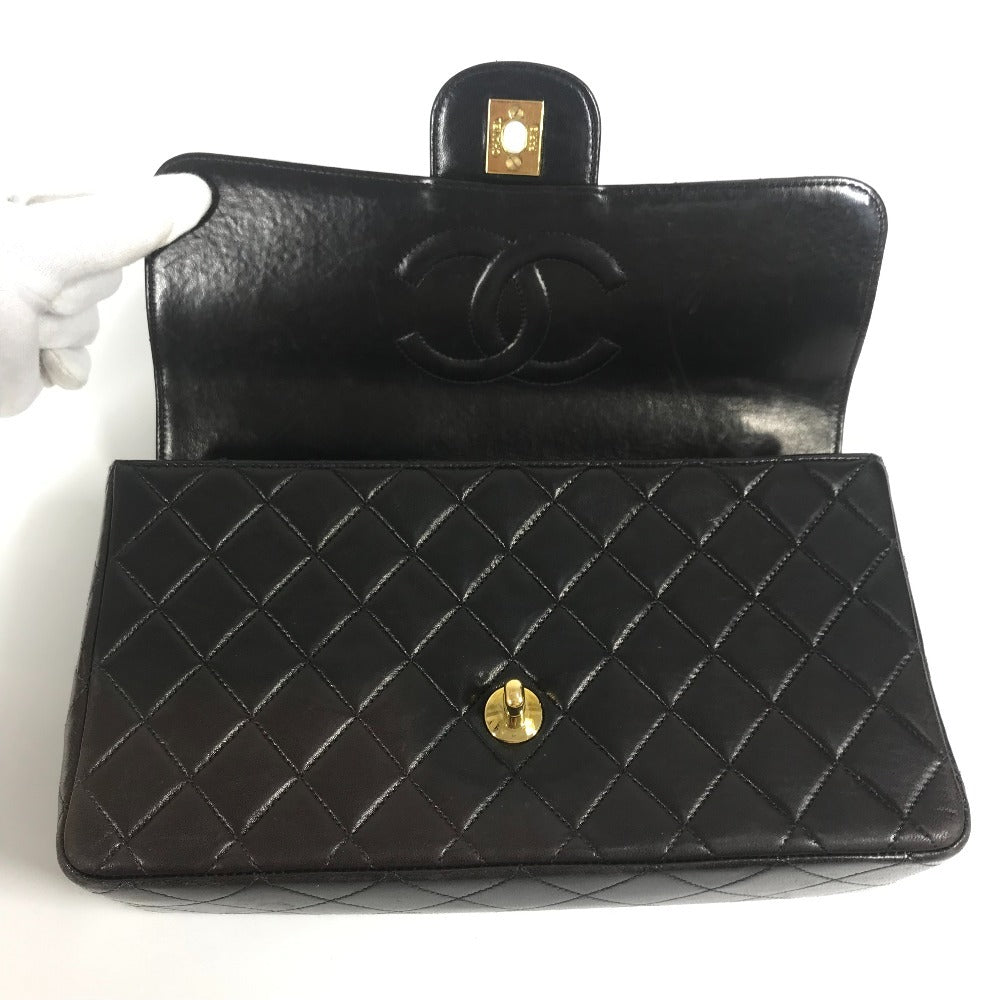 CHANEL マトラッセ キルティング 親子バッグ CC ココマーク ロゴ カバン トートバッグ フラップ カラビナ ハンドバッグ ラムスキン レディース ブラック