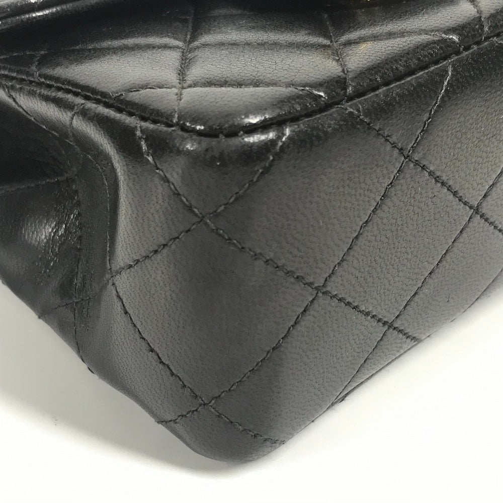 CHANEL マトラッセ キルティング 親子バッグ CC ココマーク ロゴ カバン トートバッグ フラップ カラビナ ハンドバッグ ラムスキン レディース ブラック