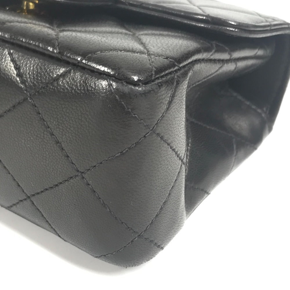 CHANEL マトラッセ キルティング 親子バッグ CC ココマーク ロゴ カバン トートバッグ フラップ カラビナ ハンドバッグ ラムスキン レディース ブラック