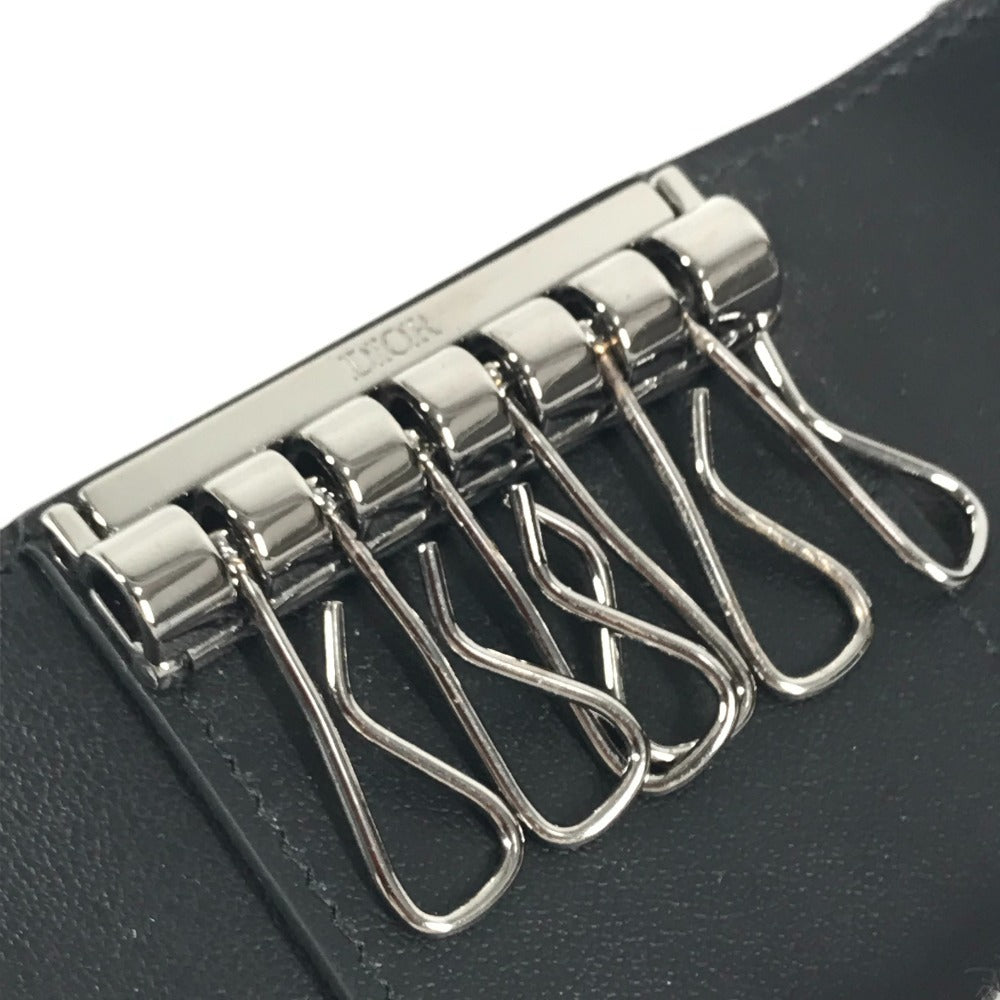 Dior ロゴ オブリーク 6連 6P 鍵 キーケース キャンバス ユニセックス ネイビー