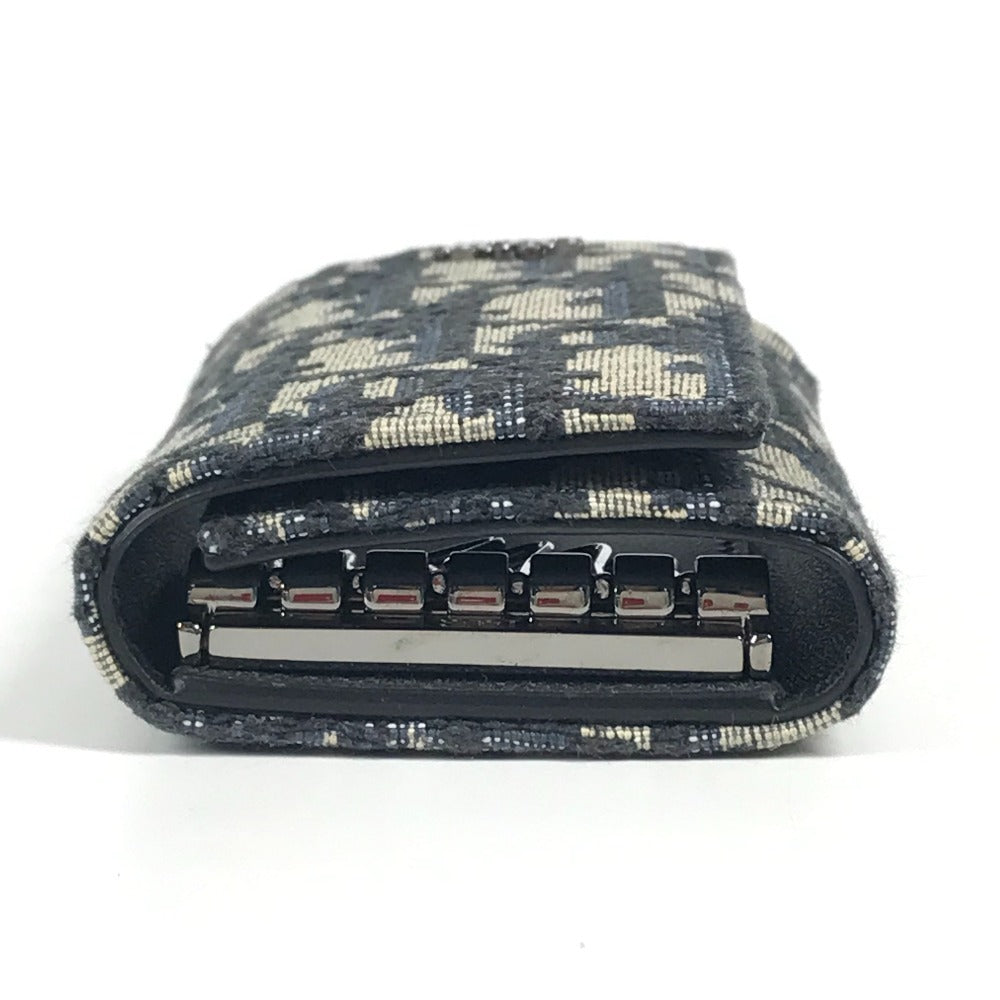 Dior ロゴ オブリーク 6連 6P 鍵 キーケース キャンバス ユニセックス ネイビー