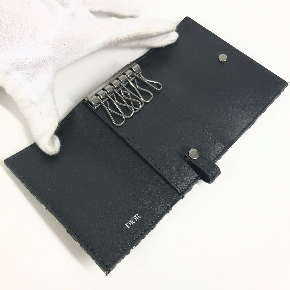 Dior ロゴ オブリーク 6連 6P 鍵 キーケース キャンバス ユニセックス ネイビー